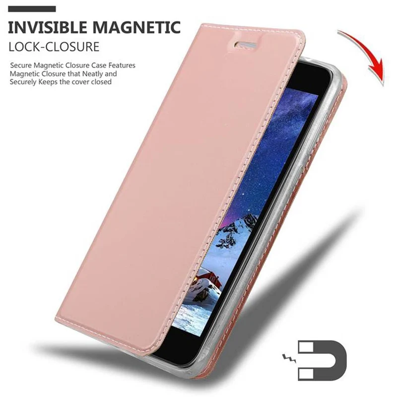 Cadorabo Hülle kompatibel mit LG K8 2017 Schutzhülle mit Magnetverschluss, Standfunktion und Kartenfach