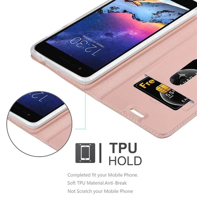 Cadorabo Hülle kompatibel mit LG K8 2017 Schutzhülle mit Magnetverschluss, Standfunktion und Kartenfach