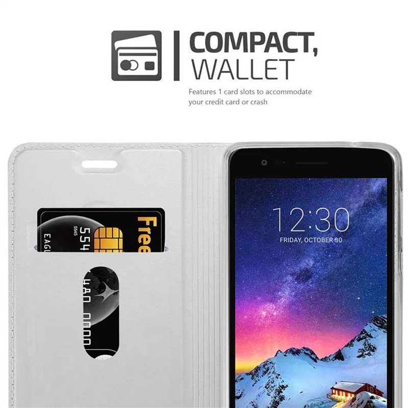 Cadorabo Hülle kompatibel mit LG K8 2017 Schutzhülle mit Magnetverschluss, Standfunktion und Kartenfach