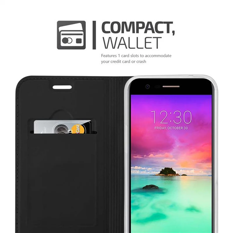 Cadorabo Hülle kompatibel mit LG K10 2017 Schutzhülle mit Magnetverschluss, Standfunktion und Kartenfach