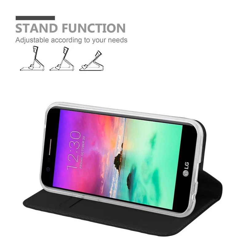 Cadorabo Hülle kompatibel mit LG K10 2017 Schutzhülle mit Magnetverschluss, Standfunktion und Kartenfach