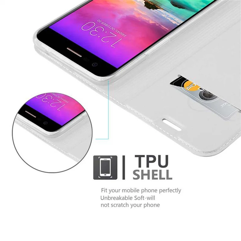 Cadorabo Hülle kompatibel mit LG K10 2017 Schutzhülle mit Magnetverschluss, Standfunktion und Kartenfach