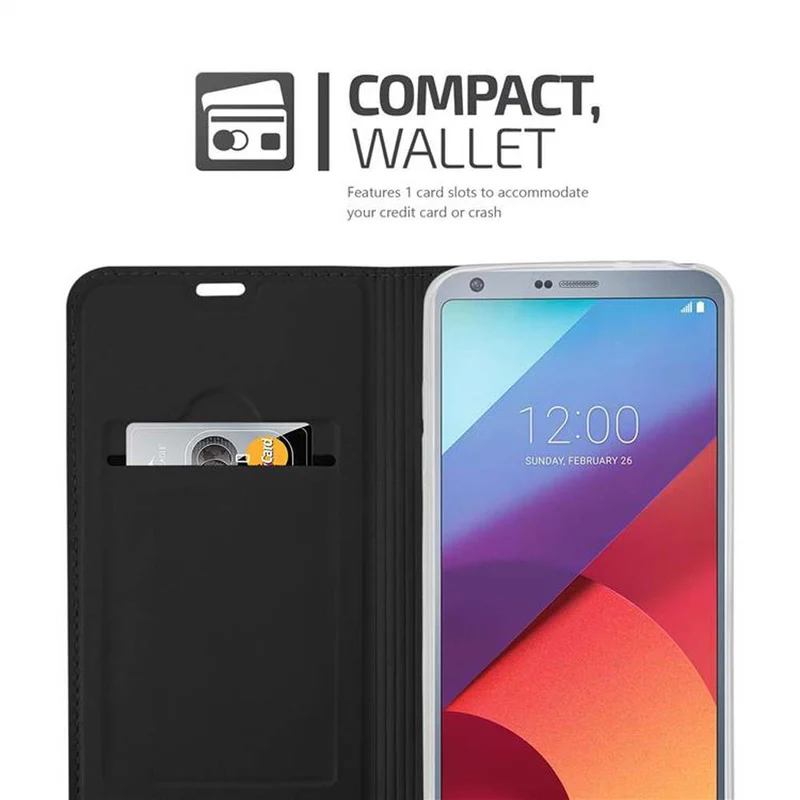 Cadorabo Hülle kompatibel mit LG G6 Schutzhülle mit Magnetverschluss, Standfunktion und Kartenfach