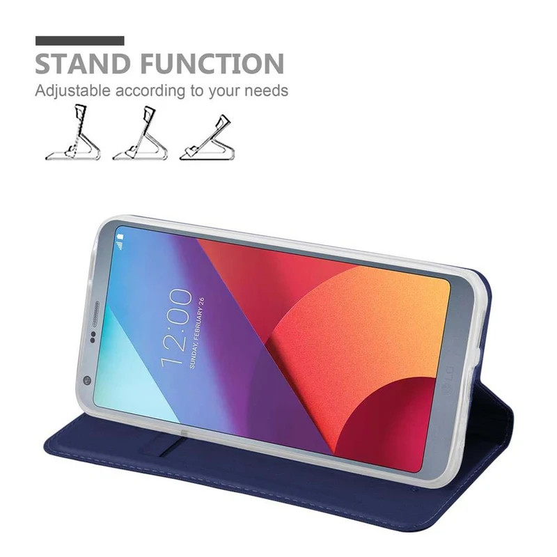 Cadorabo Hülle kompatibel mit LG G6 Schutzhülle mit Magnetverschluss, Standfunktion und Kartenfach