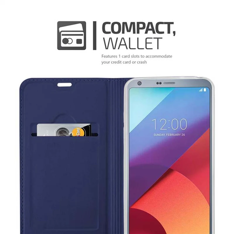 Cadorabo Hülle kompatibel mit LG G6 Schutzhülle mit Magnetverschluss, Standfunktion und Kartenfach