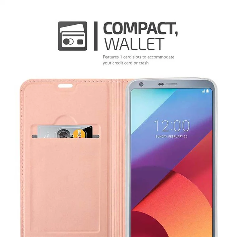 Cadorabo Hülle kompatibel mit LG G6 Schutzhülle mit Magnetverschluss, Standfunktion und Kartenfach