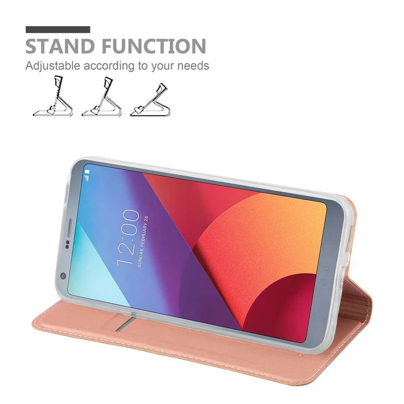 Cadorabo Hülle kompatibel mit LG G6 Schutzhülle mit Magnetverschluss, Standfunktion und Kartenfach