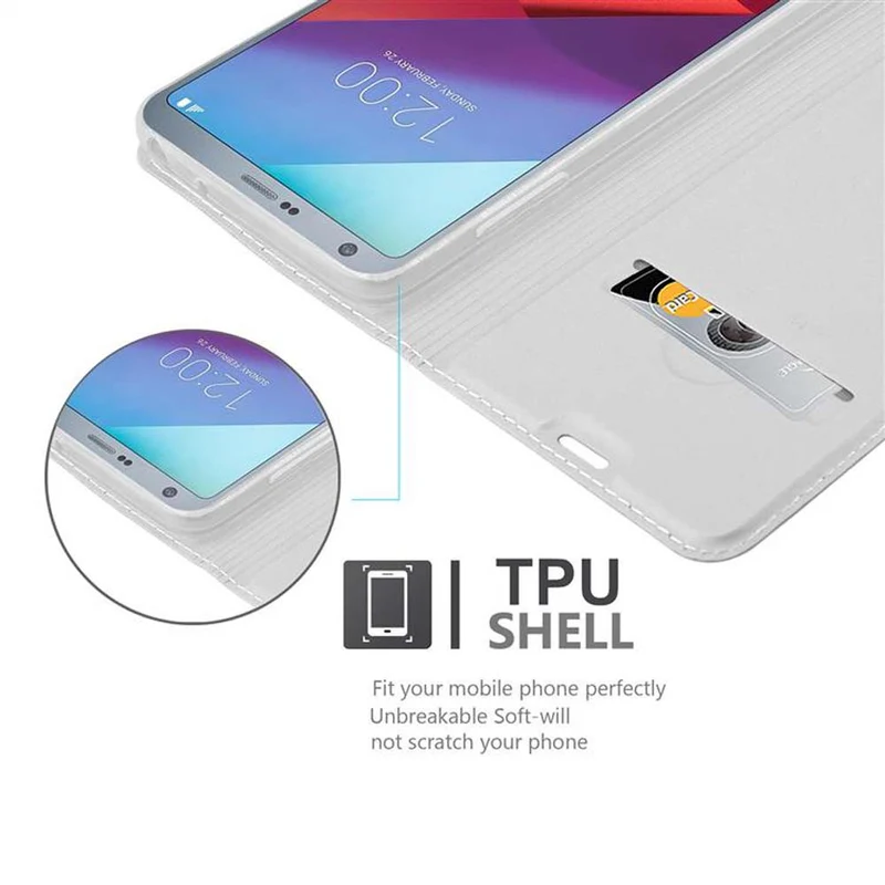 Cadorabo Hülle kompatibel mit LG G6 Schutzhülle mit Magnetverschluss, Standfunktion und Kartenfach