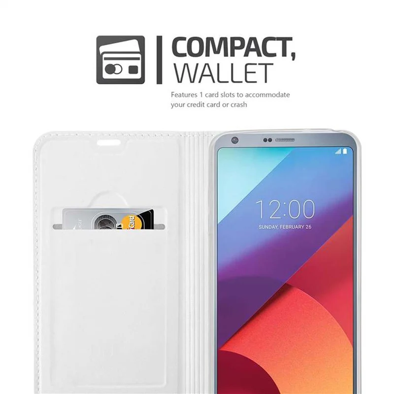 Cadorabo Hülle kompatibel mit LG G6 Schutzhülle mit Magnetverschluss, Standfunktion und Kartenfach