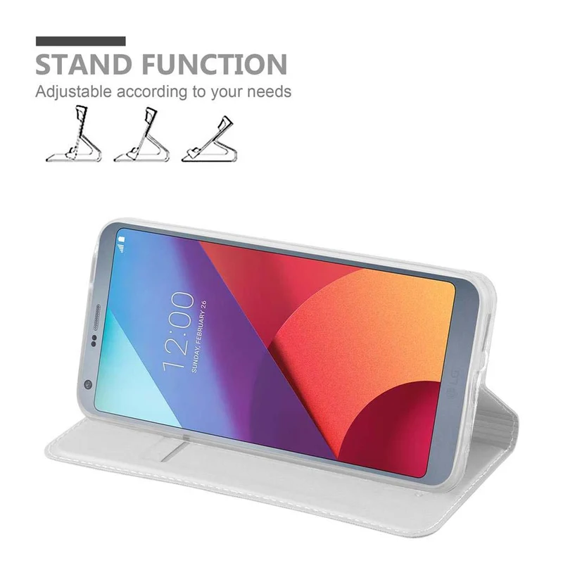 Cadorabo Hülle kompatibel mit LG G6 Schutzhülle mit Magnetverschluss, Standfunktion und Kartenfach