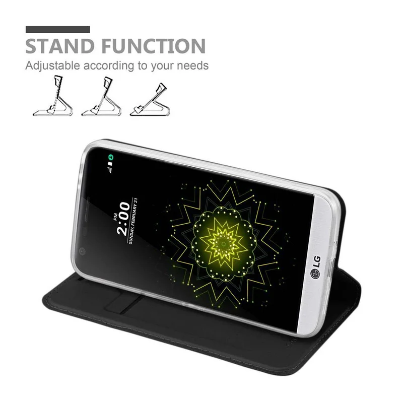 Cadorabo Hülle kompatibel mit LG G5 Schutzhülle mit Magnetverschluss, Standfunktion und Kartenfach