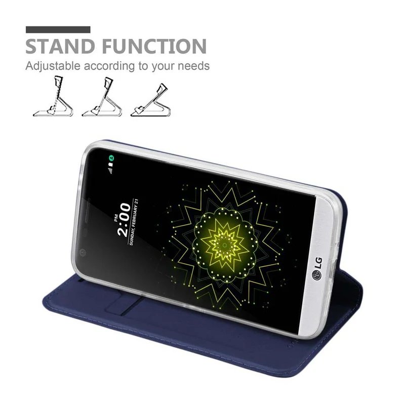 Cadorabo Hülle kompatibel mit LG G5 Schutzhülle mit Magnetverschluss, Standfunktion und Kartenfach