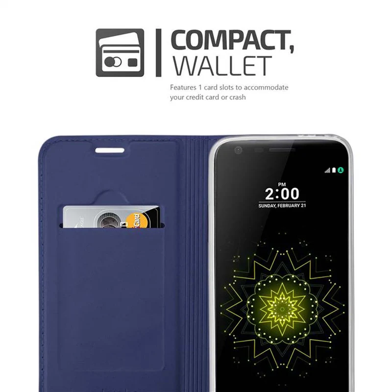 Cadorabo Hülle kompatibel mit LG G5 Schutzhülle mit Magnetverschluss, Standfunktion und Kartenfach