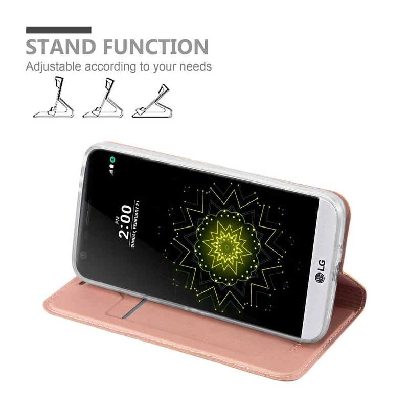 Cadorabo Hülle kompatibel mit LG G5 Schutzhülle mit Magnetverschluss, Standfunktion und Kartenfach