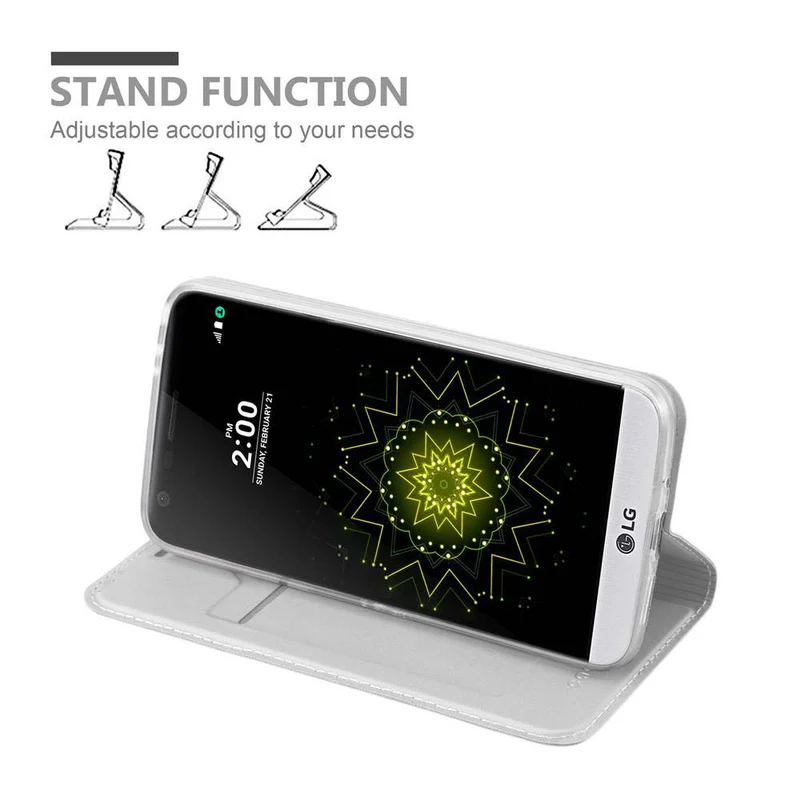 Cadorabo Hülle kompatibel mit LG G5 Schutzhülle mit Magnetverschluss, Standfunktion und Kartenfach