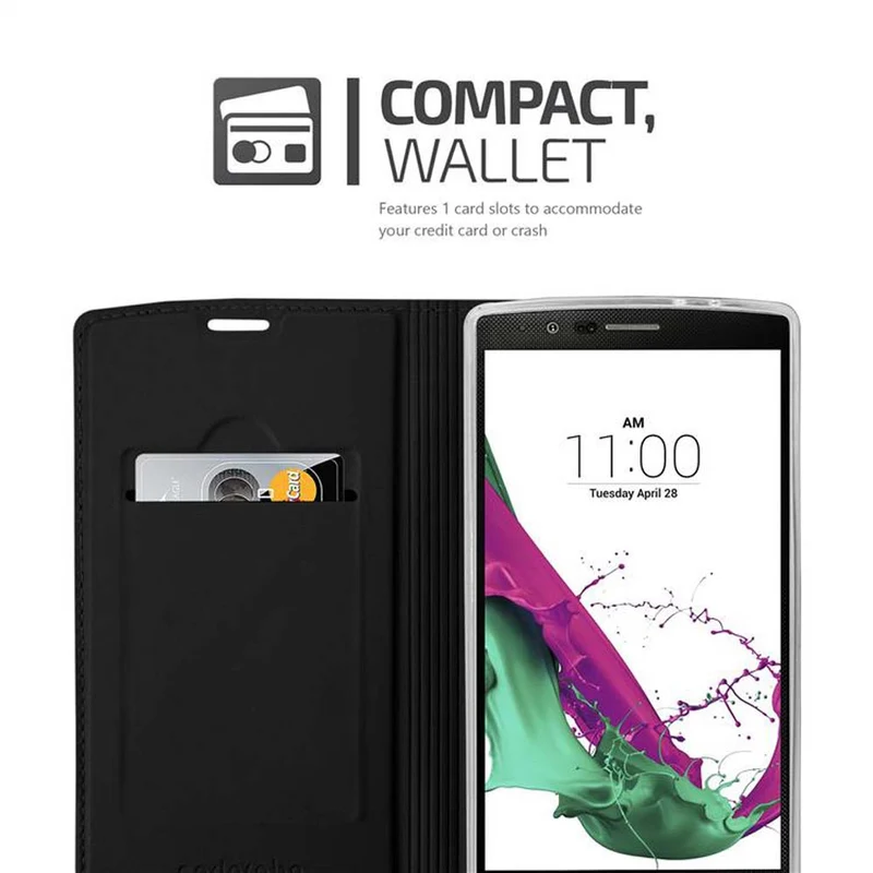 Cadorabo Hülle kompatibel mit LG G4 / G4 PLUS Schutzhülle mit Magnetverschluss, Standfunktion und Kartenfach