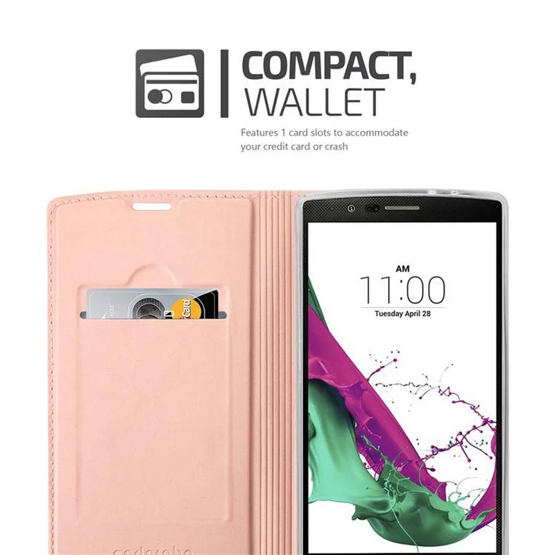 Cadorabo Hülle kompatibel mit LG G4 / G4 PLUS Schutzhülle mit Magnetverschluss, Standfunktion und Kartenfach