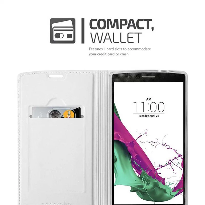 Cadorabo Hülle kompatibel mit LG G4 / G4 PLUS Schutzhülle mit Magnetverschluss, Standfunktion und Kartenfach