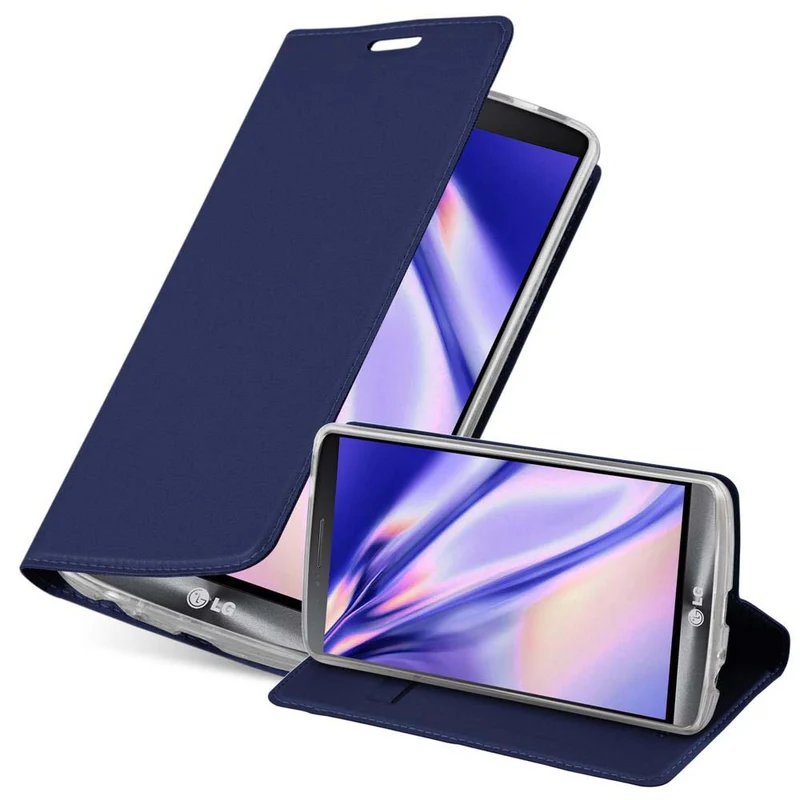 Cadorabo Hülle kompatibel mit LG G3 Schutzhülle mit Magnetverschluss, Standfunktion und Kartenfach