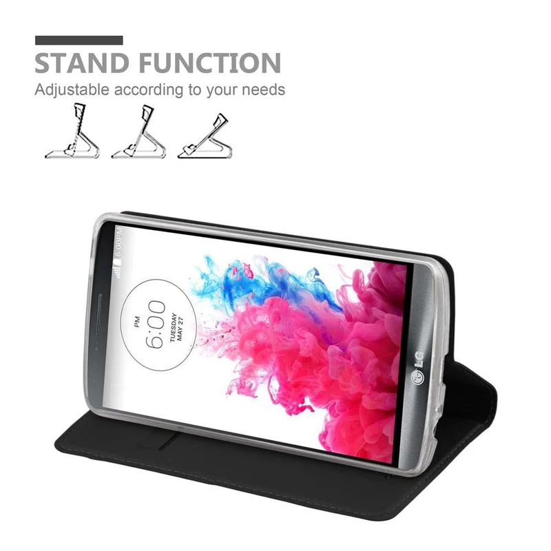Cadorabo Hülle kompatibel mit LG G3 Schutzhülle mit Magnetverschluss, Standfunktion und Kartenfach
