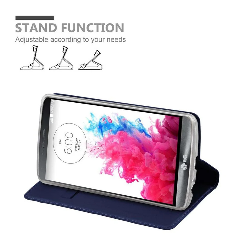 Cadorabo Hülle kompatibel mit LG G3 Schutzhülle mit Magnetverschluss, Standfunktion und Kartenfach