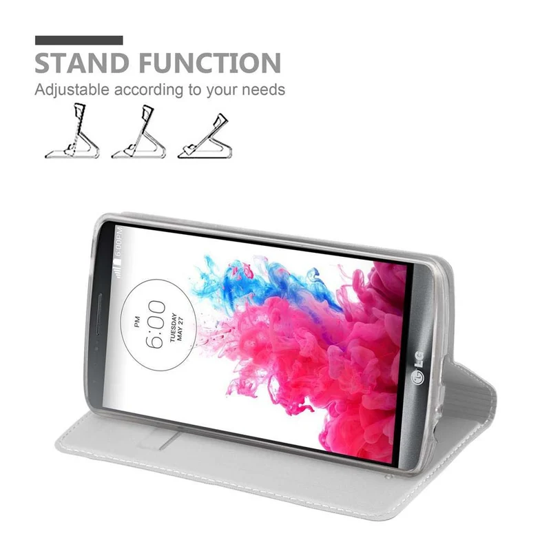Cadorabo Hülle kompatibel mit LG G3 Schutzhülle mit Magnetverschluss, Standfunktion und Kartenfach
