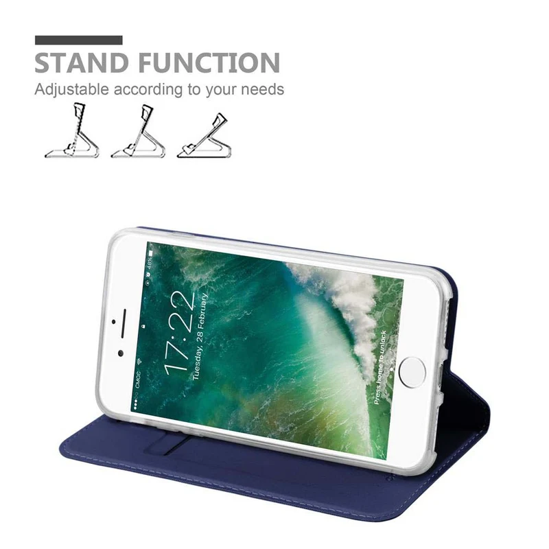 Cadorabo Hülle kompatibel mit Apple iPhone 7 PLUS / 7S PLUS / 8 PLUS Schutzhülle mit Magnetverschluss, Standfunktion und Kartenfach