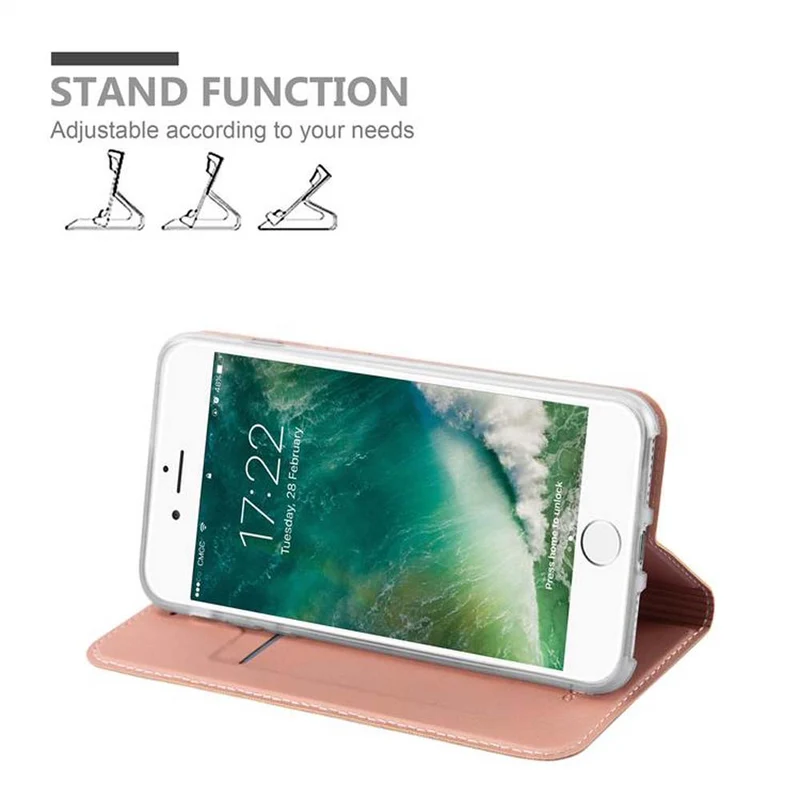 Cadorabo Hülle kompatibel mit Apple iPhone 7 PLUS / 7S PLUS / 8 PLUS Schutzhülle mit Magnetverschluss, Standfunktion und Kartenfach