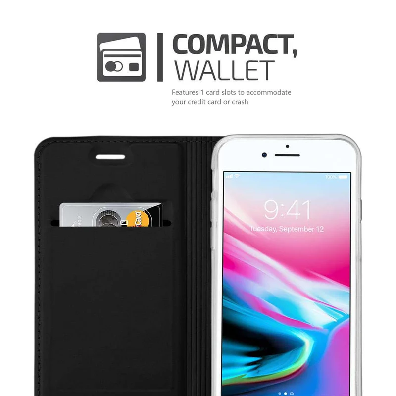 Cadorabo Hülle kompatibel mit Apple iPhone 7 / 7S / 8 / SE 2020 Schutzhülle mit Magnetverschluss, Standfunktion und Kartenfach