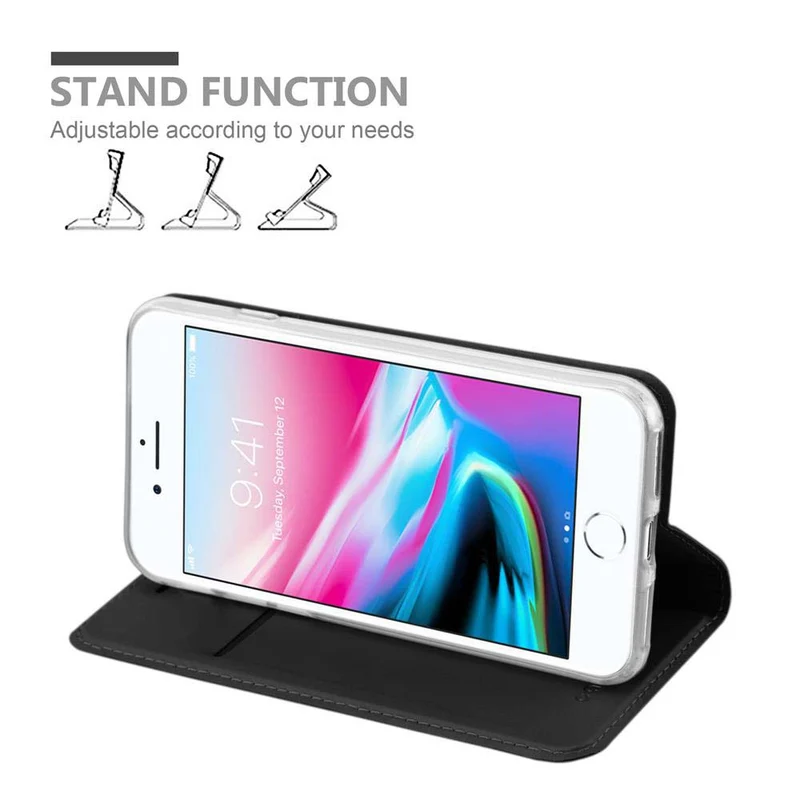 Cadorabo Hülle kompatibel mit Apple iPhone 7 / 7S / 8 / SE 2020 Schutzhülle mit Magnetverschluss, Standfunktion und Kartenfach