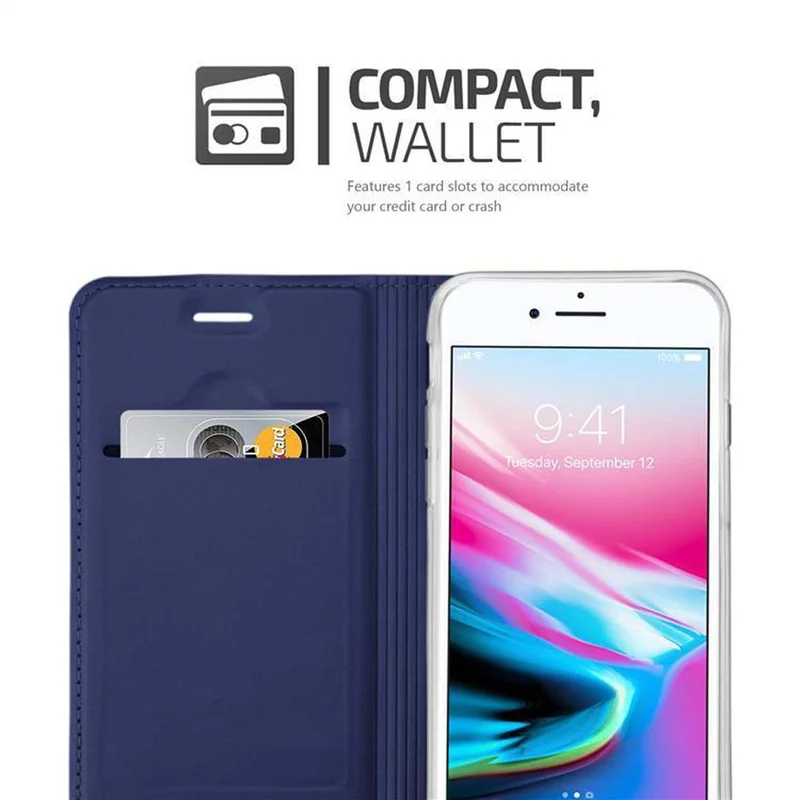 Cadorabo Hülle kompatibel mit Apple iPhone 7 / 7S / 8 / SE 2020 Schutzhülle mit Magnetverschluss, Standfunktion und Kartenfach