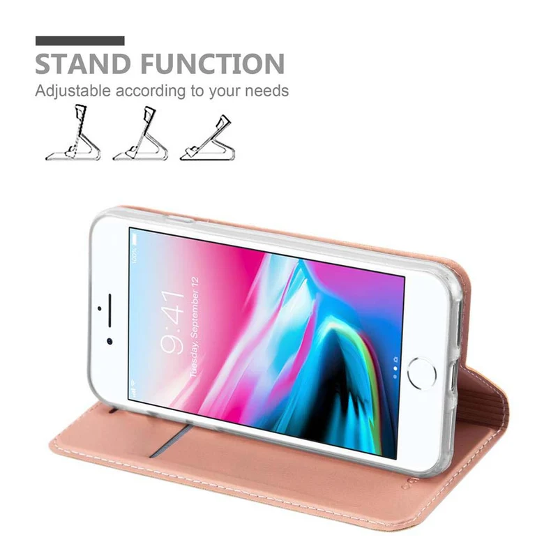 Cadorabo Hülle kompatibel mit Apple iPhone 7 / 7S / 8 / SE 2020 Schutzhülle mit Magnetverschluss, Standfunktion und Kartenfach