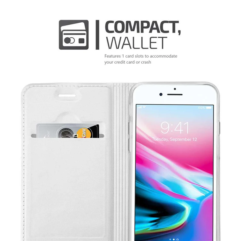 Cadorabo Hülle kompatibel mit Apple iPhone 7 / 7S / 8 / SE 2020 Schutzhülle mit Magnetverschluss, Standfunktion und Kartenfach