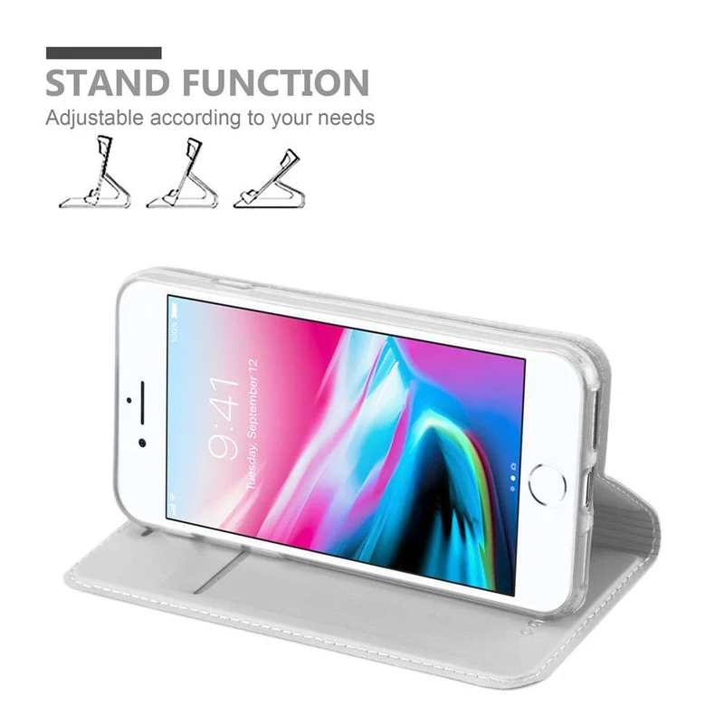 Cadorabo Hülle kompatibel mit Apple iPhone 7 / 7S / 8 / SE 2020 Schutzhülle mit Magnetverschluss, Standfunktion und Kartenfach