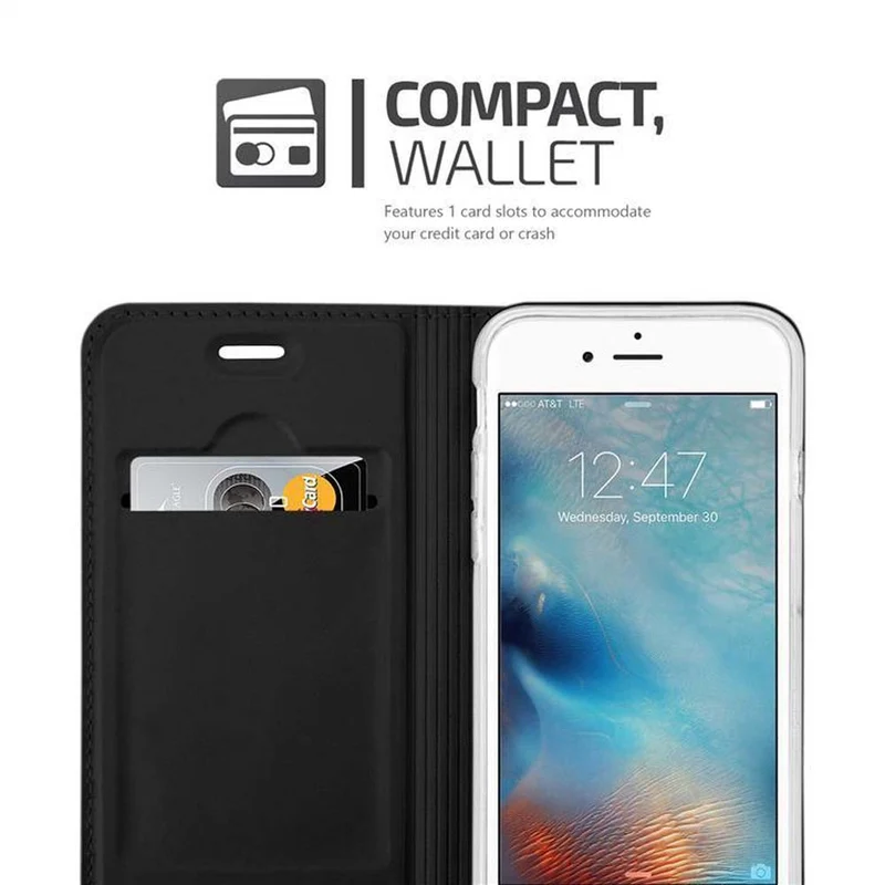 Cadorabo Hülle kompatibel mit Apple iPhone 6 PLUS / 6S PLUS Schutzhülle mit Magnetverschluss, Standfunktion und Kartenfach
