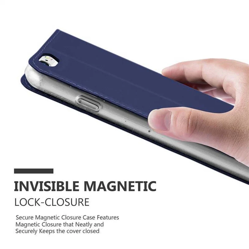 Cadorabo Hülle kompatibel mit Apple iPhone 6 PLUS / 6S PLUS Schutzhülle mit Magnetverschluss, Standfunktion und Kartenfach