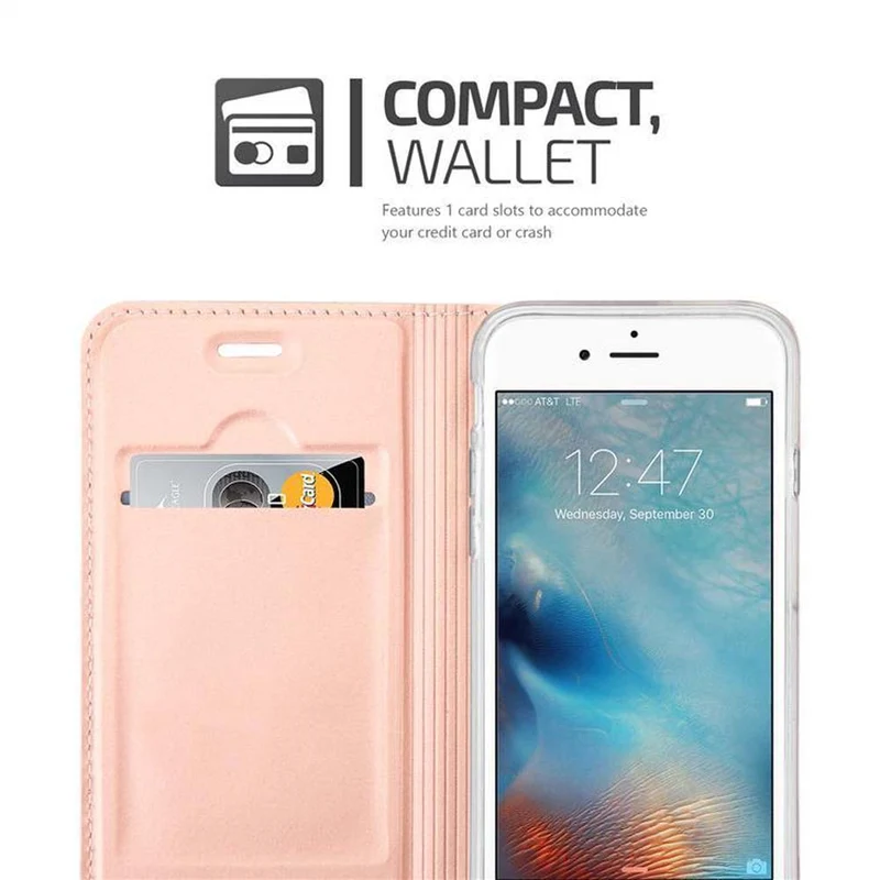 Cadorabo Hülle kompatibel mit Apple iPhone 6 PLUS / 6S PLUS Schutzhülle mit Magnetverschluss, Standfunktion und Kartenfach