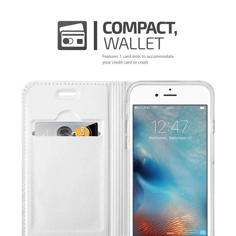 Cadorabo Hülle kompatibel mit Apple iPhone 6 PLUS / 6S PLUS Schutzhülle mit Magnetverschluss, Standfunktion und Kartenfach
