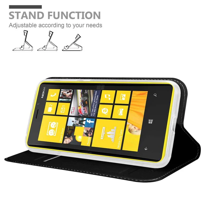 Cadorabo Hülle kompatibel mit Nokia Lumia 920 Schutzhülle mit Magnetverschluss, Standfunktion und Kartenfach
