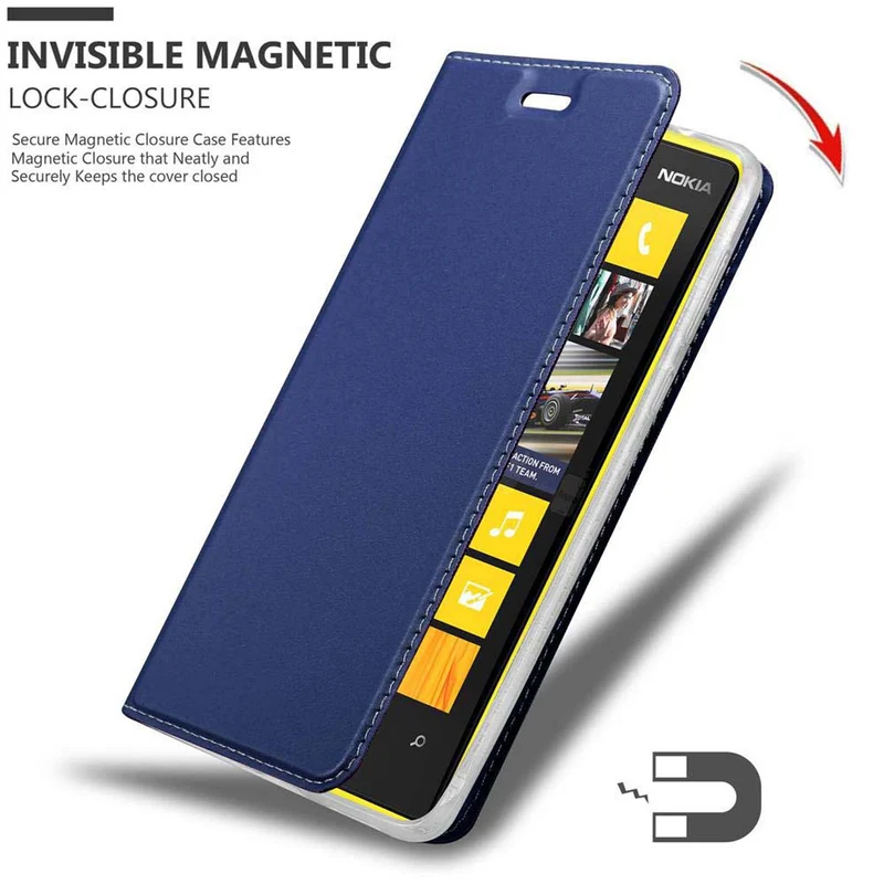 Cadorabo Hülle kompatibel mit Nokia Lumia 920 Schutzhülle mit Magnetverschluss, Standfunktion und Kartenfach