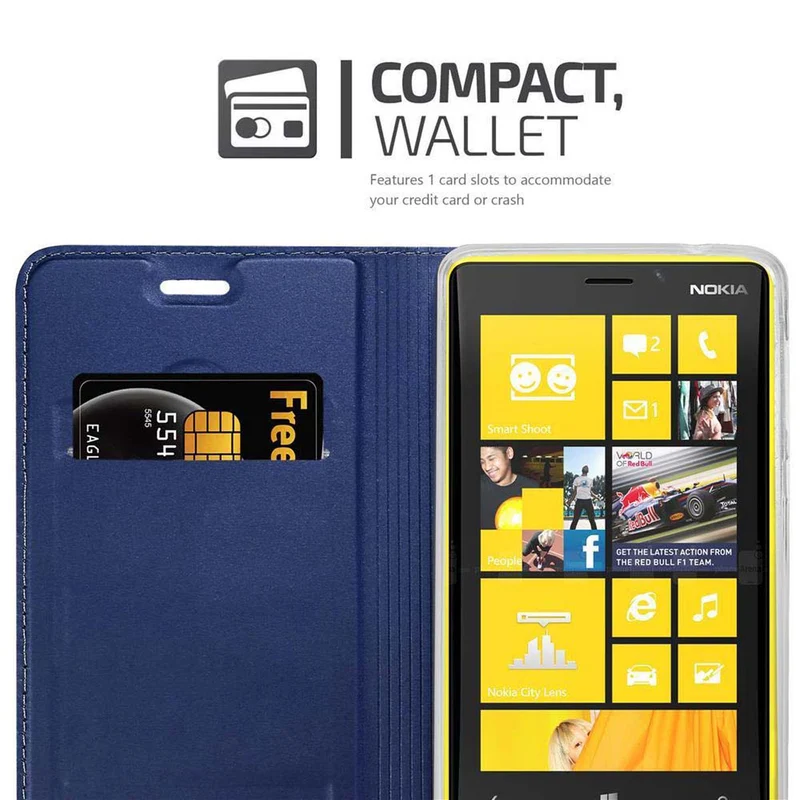 Cadorabo Hülle kompatibel mit Nokia Lumia 920 Schutzhülle mit Magnetverschluss, Standfunktion und Kartenfach