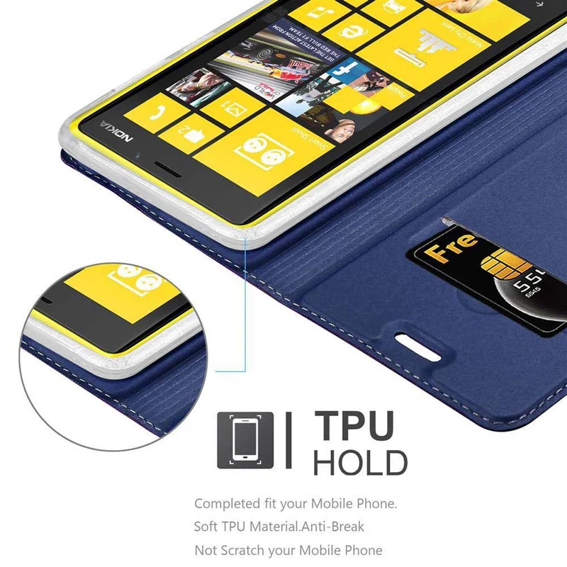 Cadorabo Hülle kompatibel mit Nokia Lumia 920 Schutzhülle mit Magnetverschluss, Standfunktion und Kartenfach