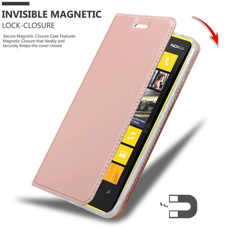 Cadorabo Hülle kompatibel mit Nokia Lumia 920 Schutzhülle mit Magnetverschluss, Standfunktion und Kartenfach