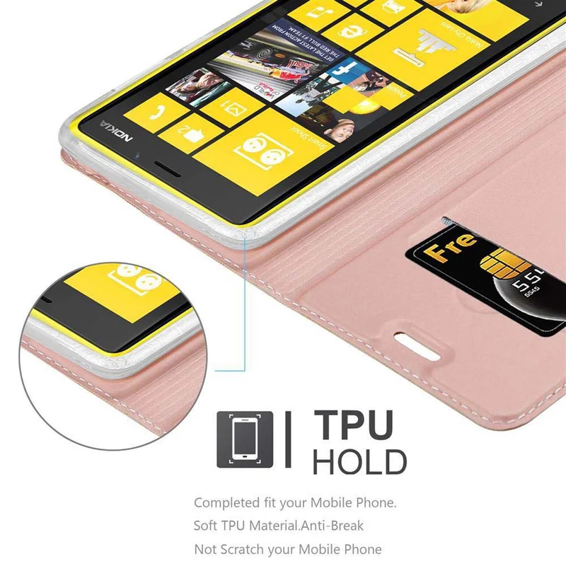 Cadorabo Hülle kompatibel mit Nokia Lumia 920 Schutzhülle mit Magnetverschluss, Standfunktion und Kartenfach