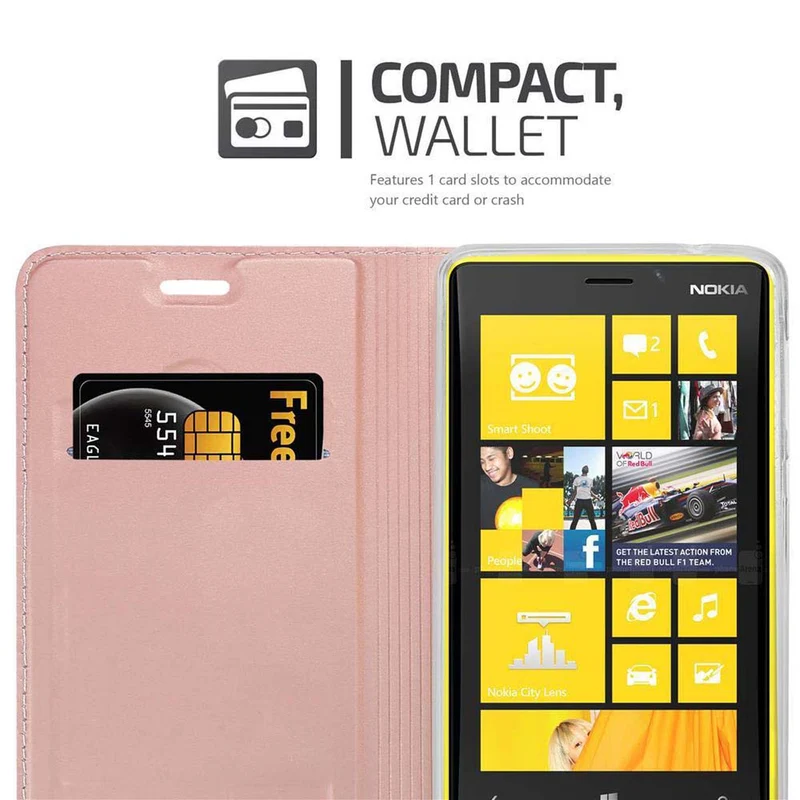 Cadorabo Hülle kompatibel mit Nokia Lumia 920 Schutzhülle mit Magnetverschluss, Standfunktion und Kartenfach