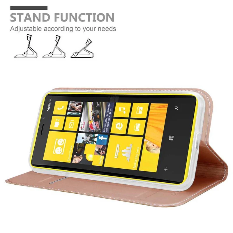 Cadorabo Hülle kompatibel mit Nokia Lumia 920 Schutzhülle mit Magnetverschluss, Standfunktion und Kartenfach