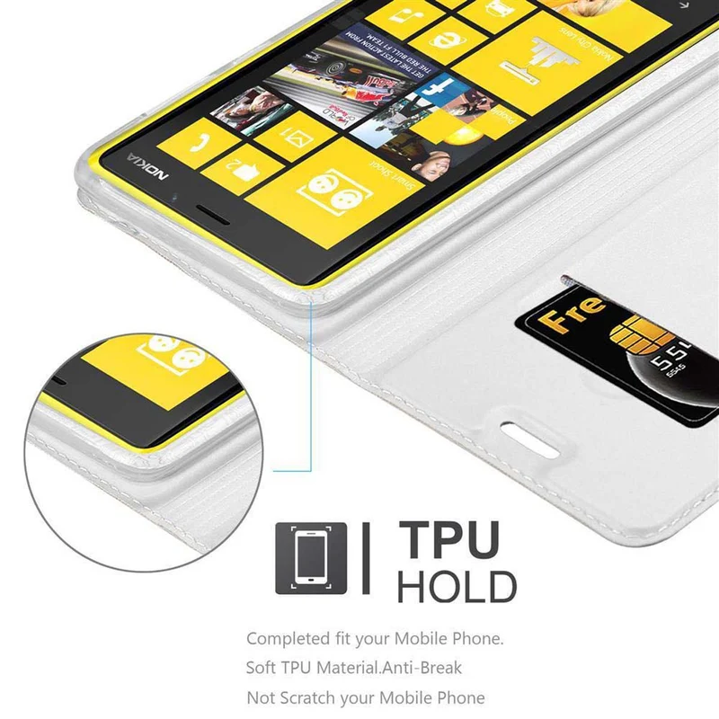Cadorabo Hülle kompatibel mit Nokia Lumia 920 Schutzhülle mit Magnetverschluss, Standfunktion und Kartenfach