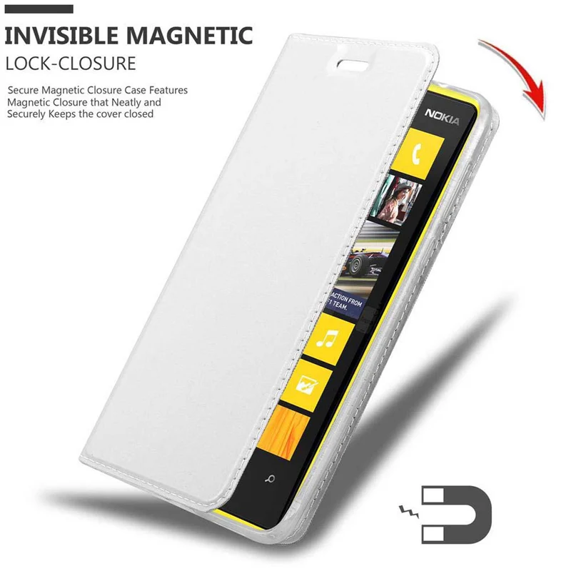 Cadorabo Hülle kompatibel mit Nokia Lumia 920 Schutzhülle mit Magnetverschluss, Standfunktion und Kartenfach