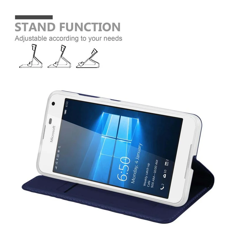 Cadorabo Hülle kompatibel mit Nokia Lumia 650 Schutzhülle mit Magnetverschluss, Standfunktion und Kartenfach