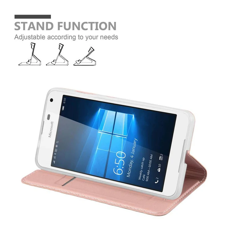 Cadorabo Hülle kompatibel mit Nokia Lumia 650 Schutzhülle mit Magnetverschluss, Standfunktion und Kartenfach